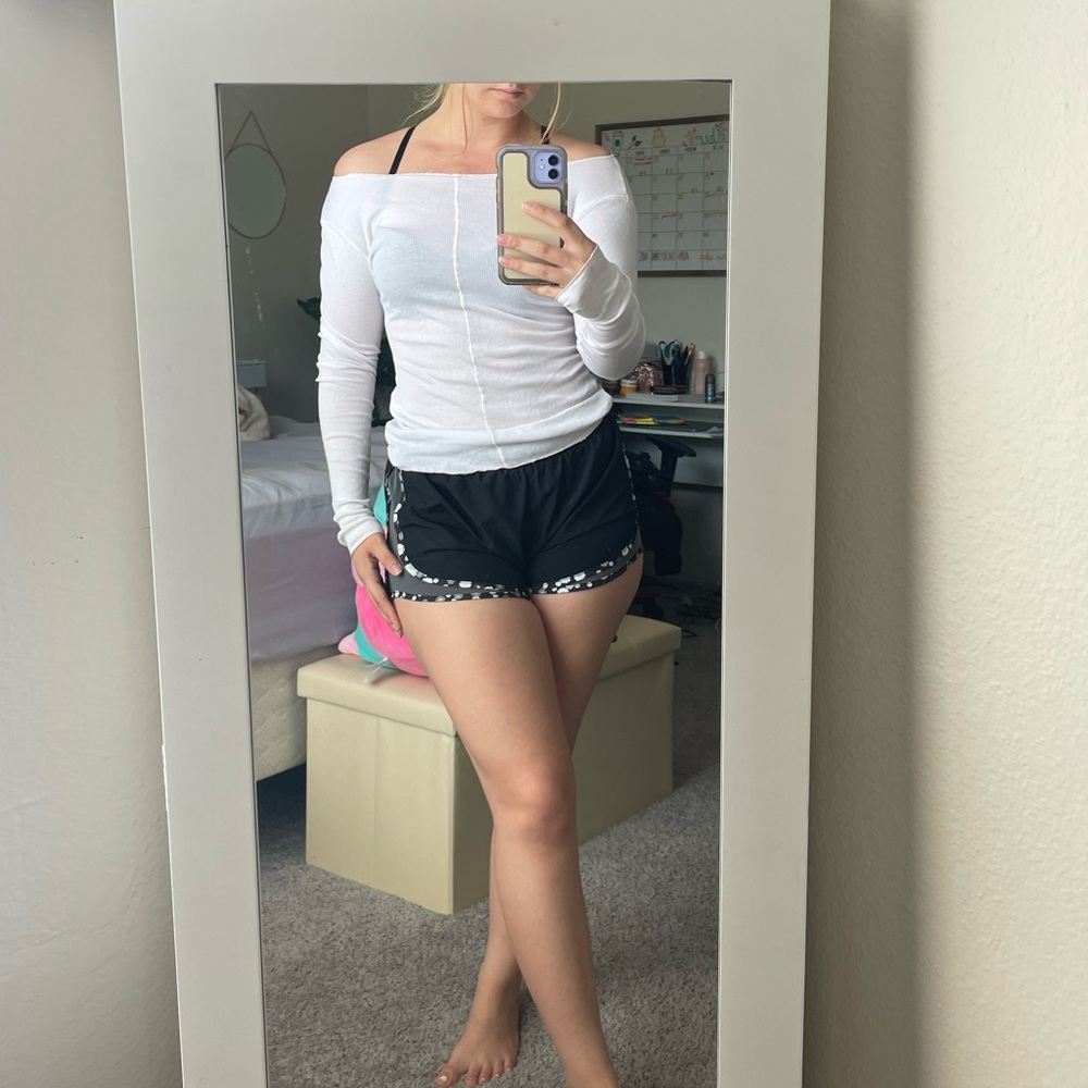 Free people White sheet off the shoulder long sleeve